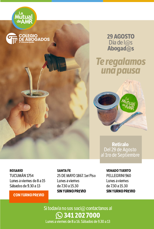 La Mutual de AMR  - 29 de Agosto - Día del l@s Abogad@s 